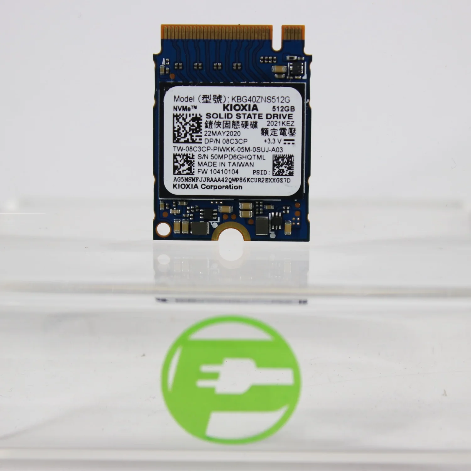 KIOXIA 2230mm 512GB M.2 NVMe Gen 3.0 x 4 SSD KBG40ZNS512G