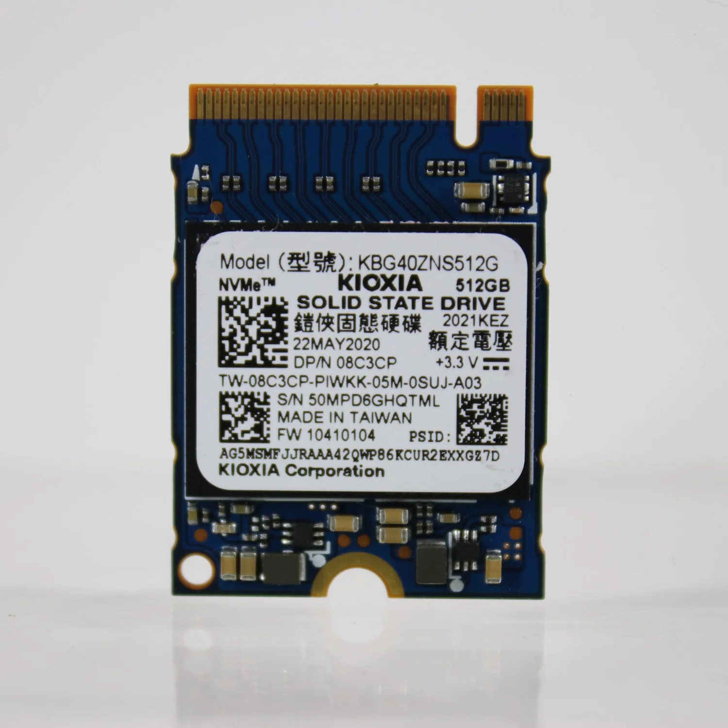 KIOXIA 2230mm 512GB M.2 NVMe Gen 3.0 x 4 SSD KBG40ZNS512G - Image 2