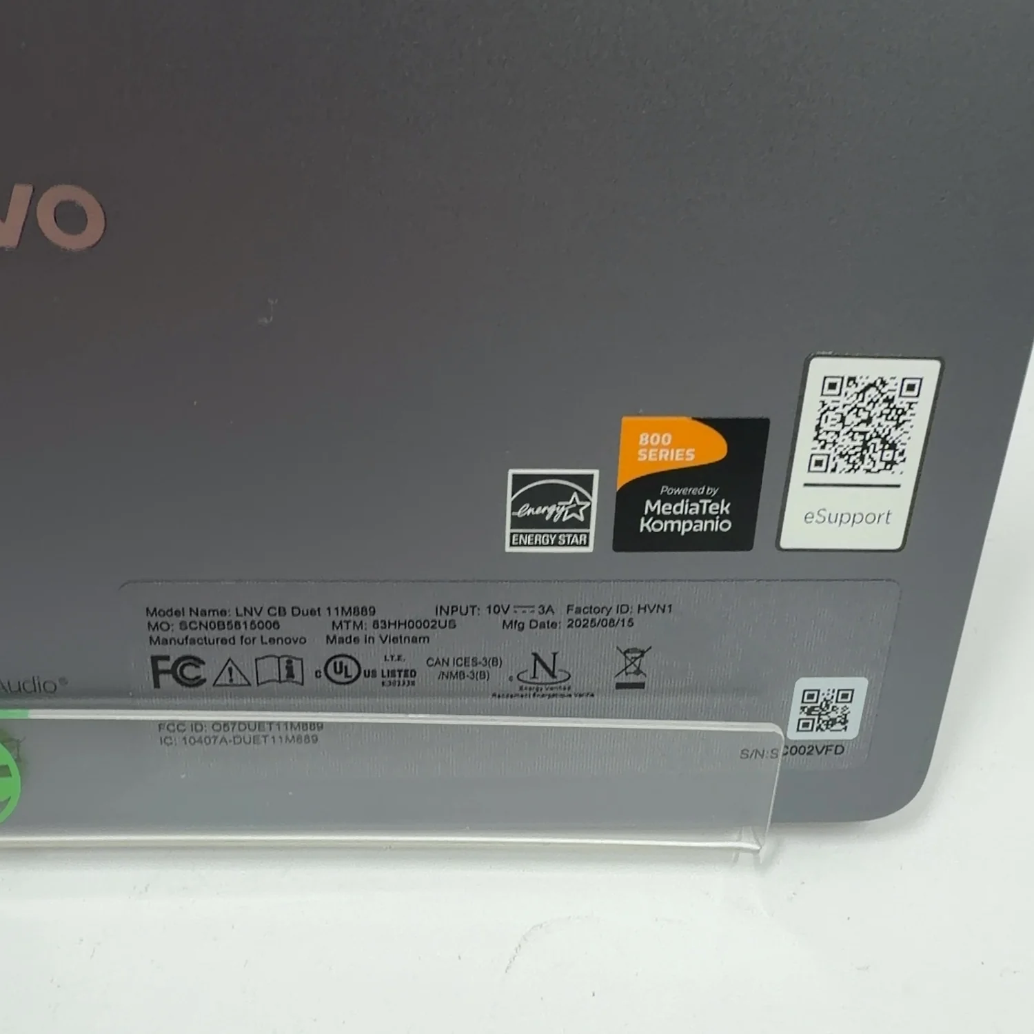 Lenovo Duet Chromebook 11M889 11" Kompanio 838 2.6GHz 4GB RAM 64GB - Image 9