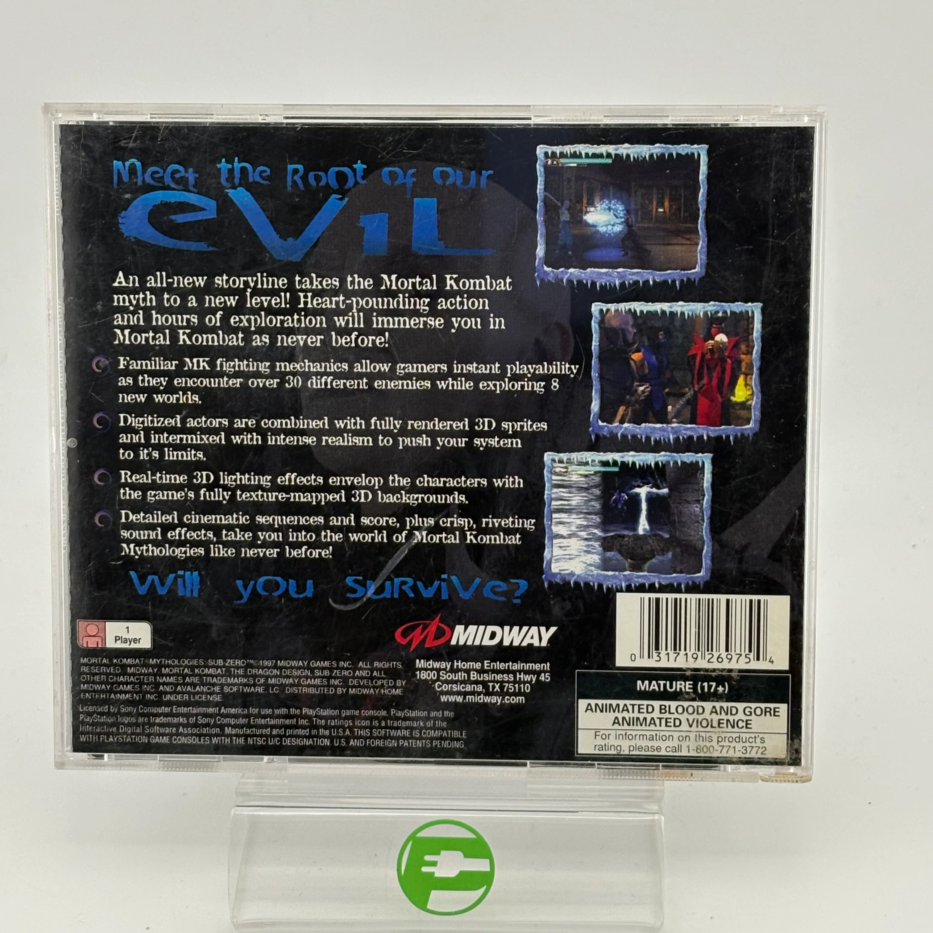Mortal Kombat Mythologies: Sub-Zero (Sony PlayStation 1 PS1, 1997) - Image 4