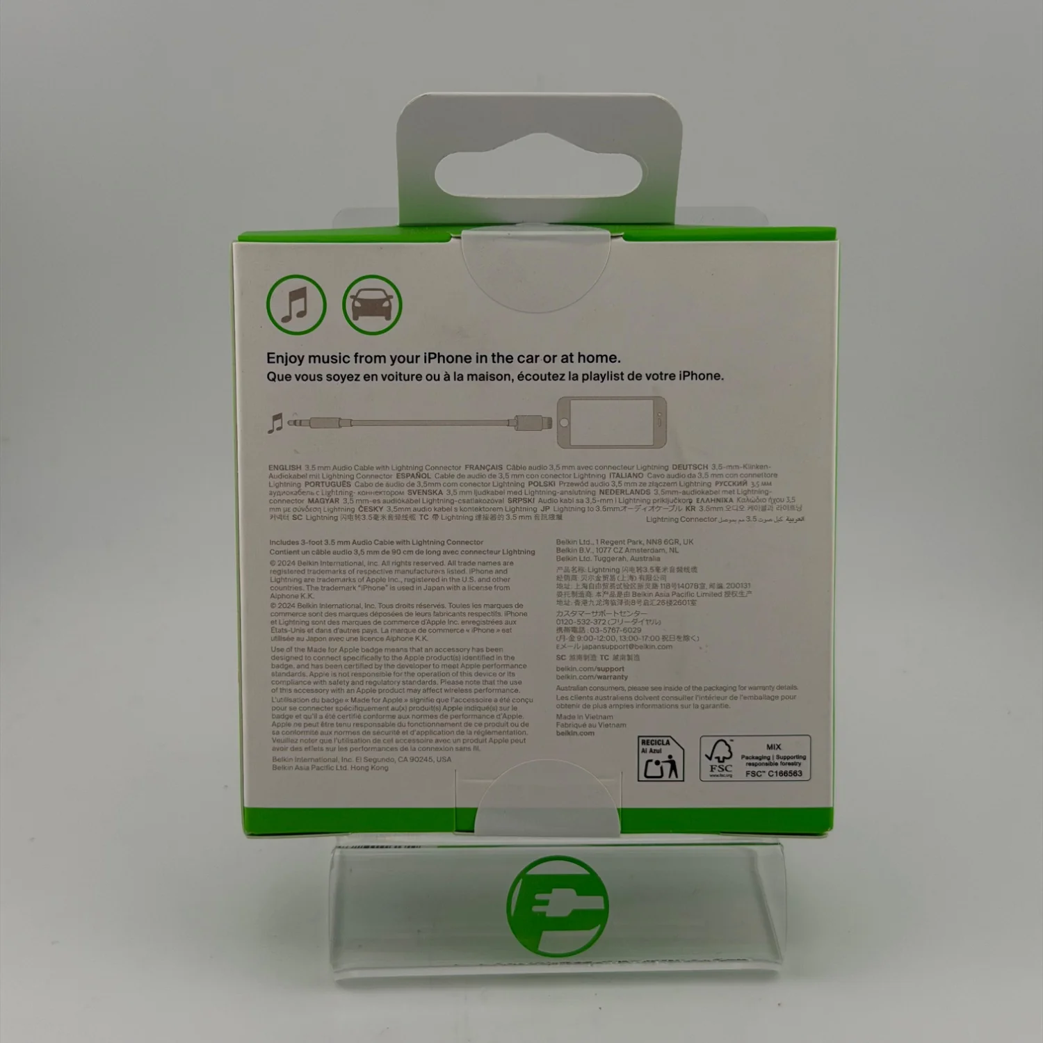 New Belkin 3.5mm Audio Cable with Lightning Connector For iPhone - Image 3