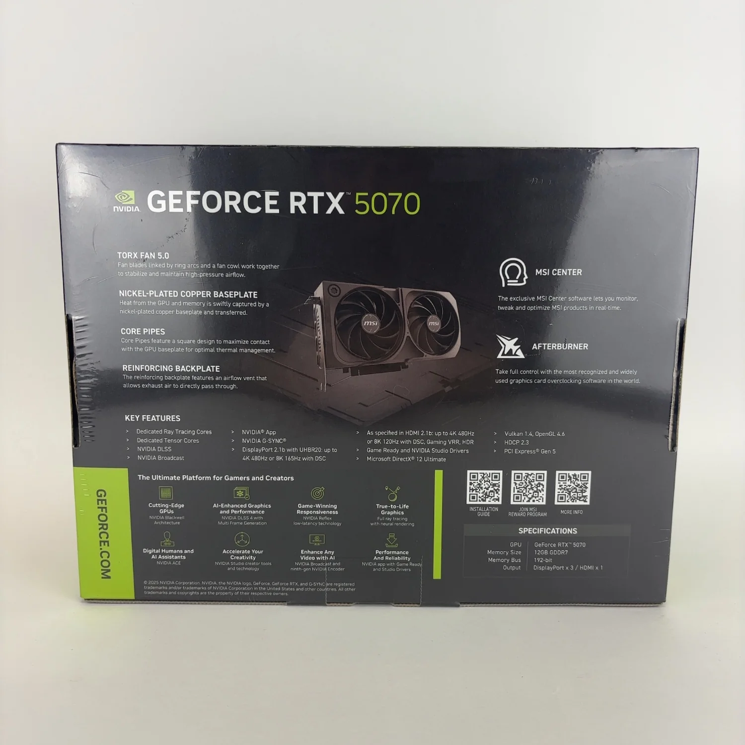 New MSI GeForce RTX 5070 SHADOW 2X OC 12GB GDDR7 Graphics Card 912-V532-076 - Image 2