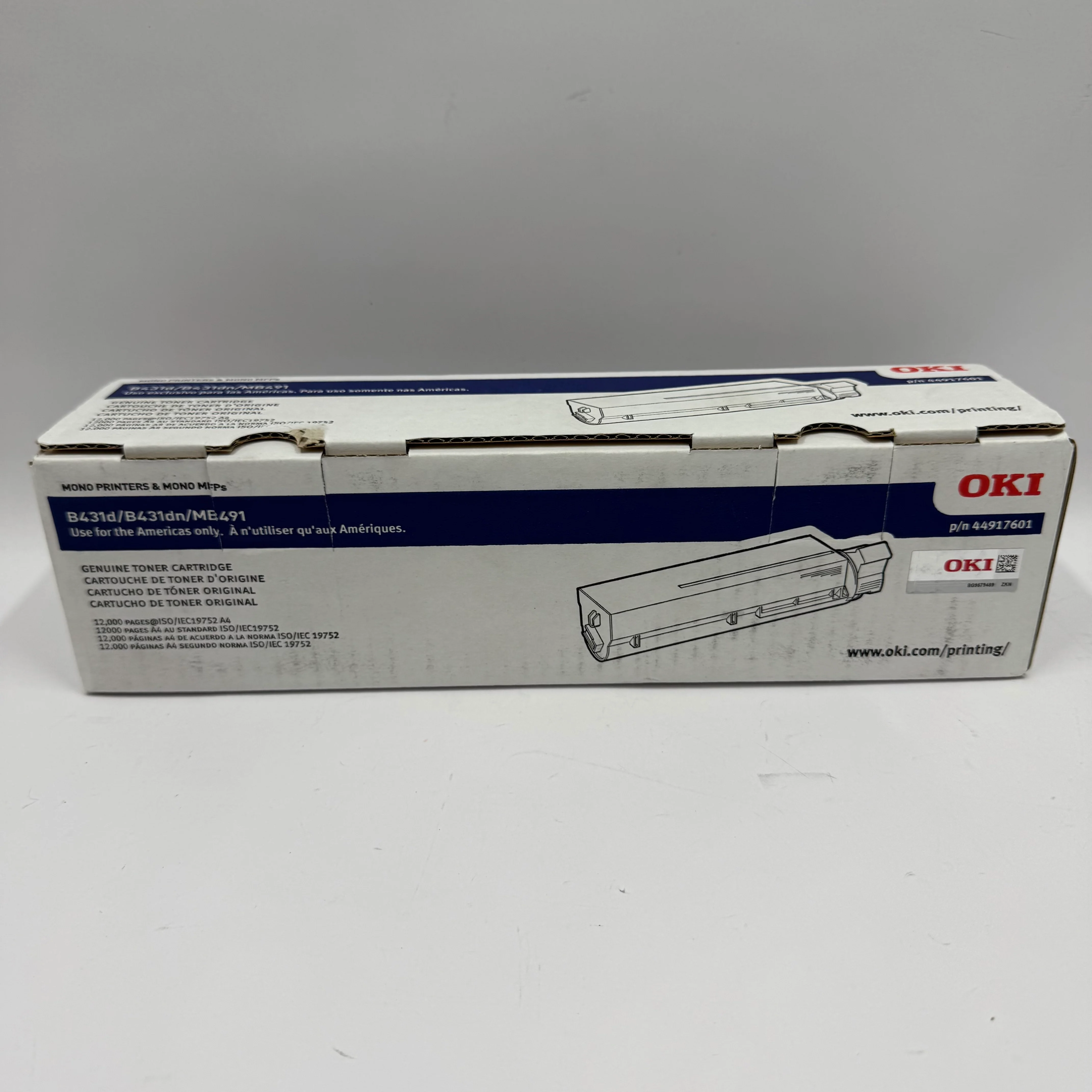 New OKI B431d 44917601 Black Toner Cartridge
