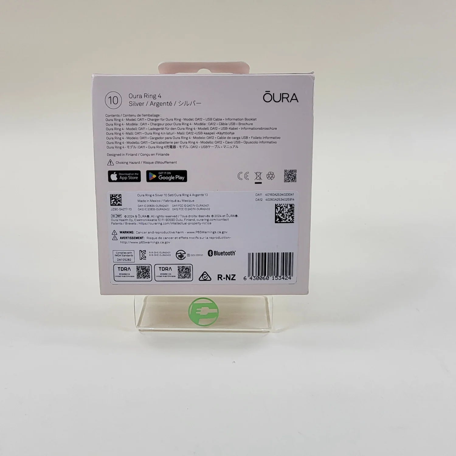 New Oura Ring 4 10 Silver Titanium Smart Ring JZ90-54217-10 - Image 2
