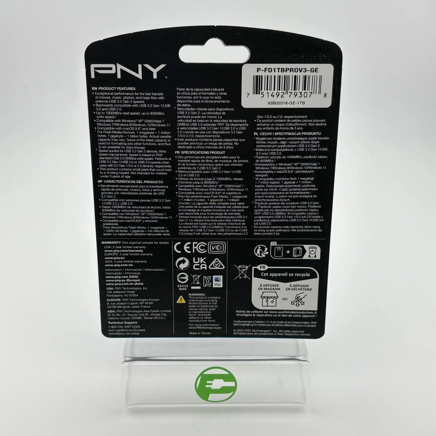 New PNY Pro Elite V3 USB 3.2 Gen 2 Flash Drive P-FD1TBPR0V3 - Image 2