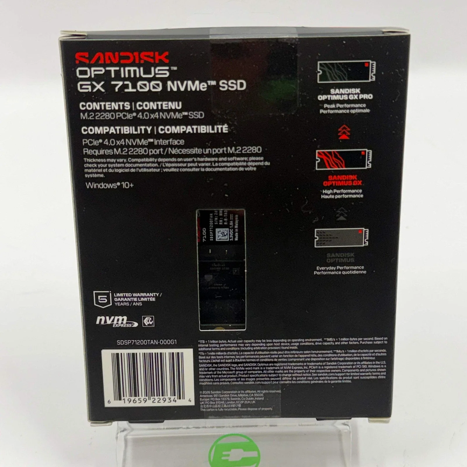 New Sandisk Optimus GX 7100 2TB SSD NVMe SSD SDSP71200TAN-000G1 - Image 2
