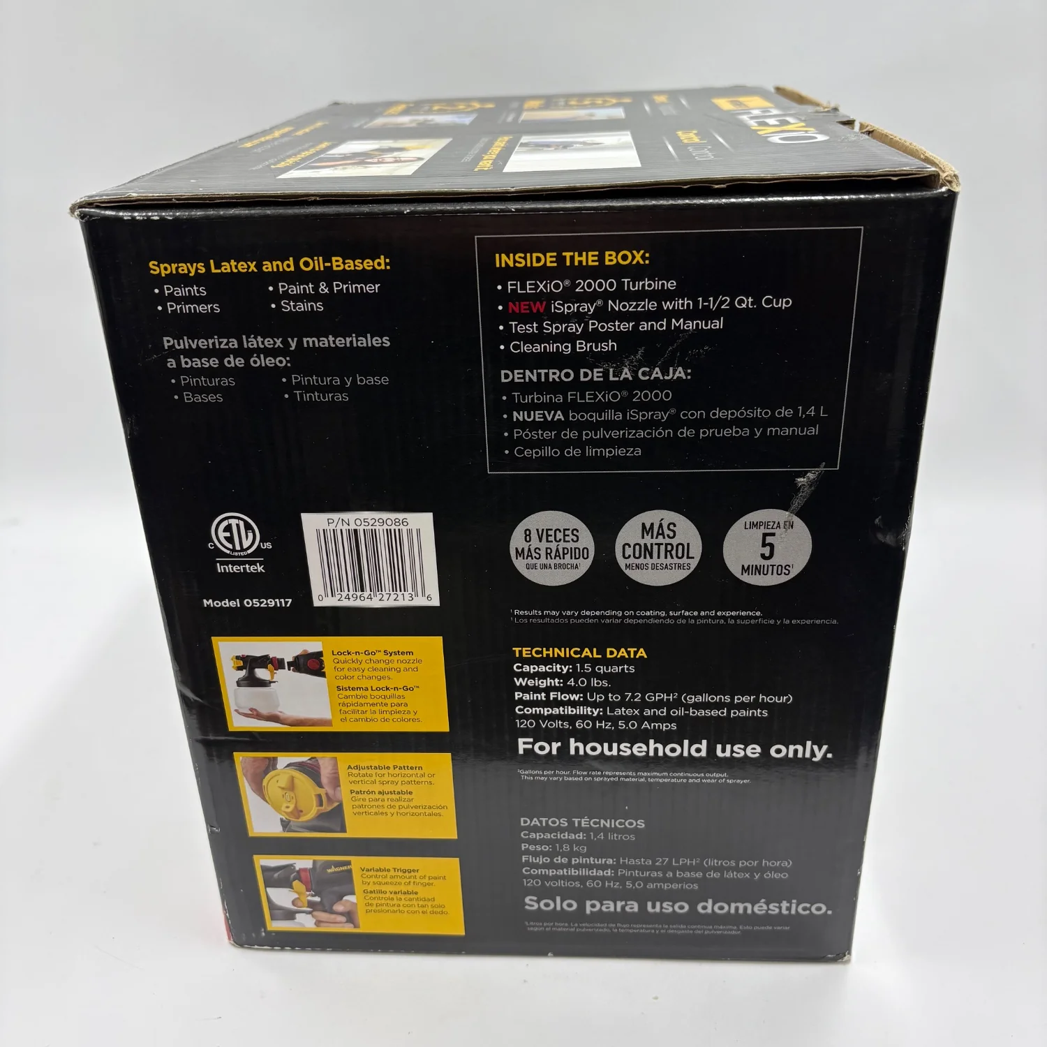 New Wagner Flexio 2000 Electric Handheld HVLP Paint Sprayer 0529117 - Image 3