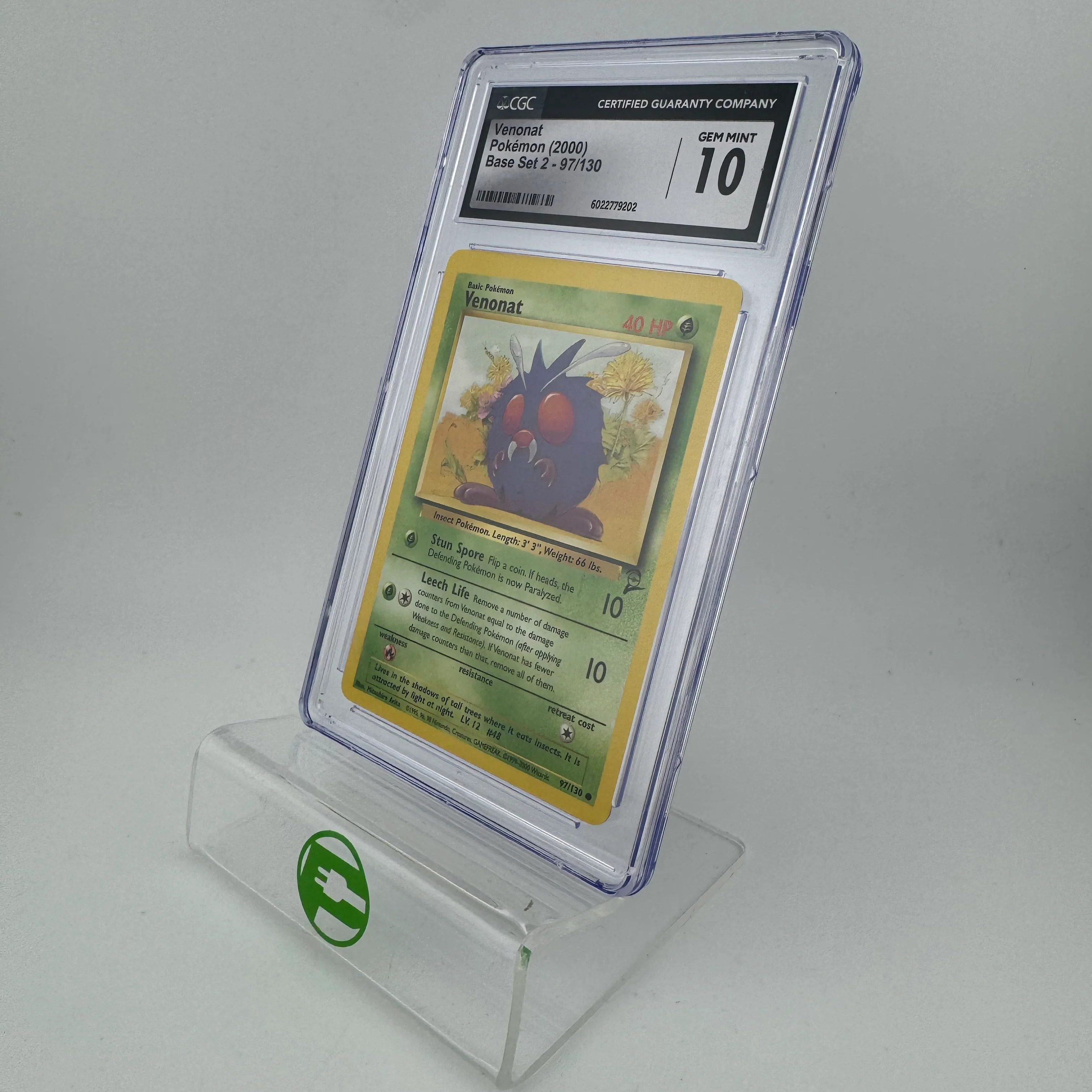 Pokémon TCG Base Set 2 Venonat #97 Regular English CGC 10 GEM MINT - Image 3