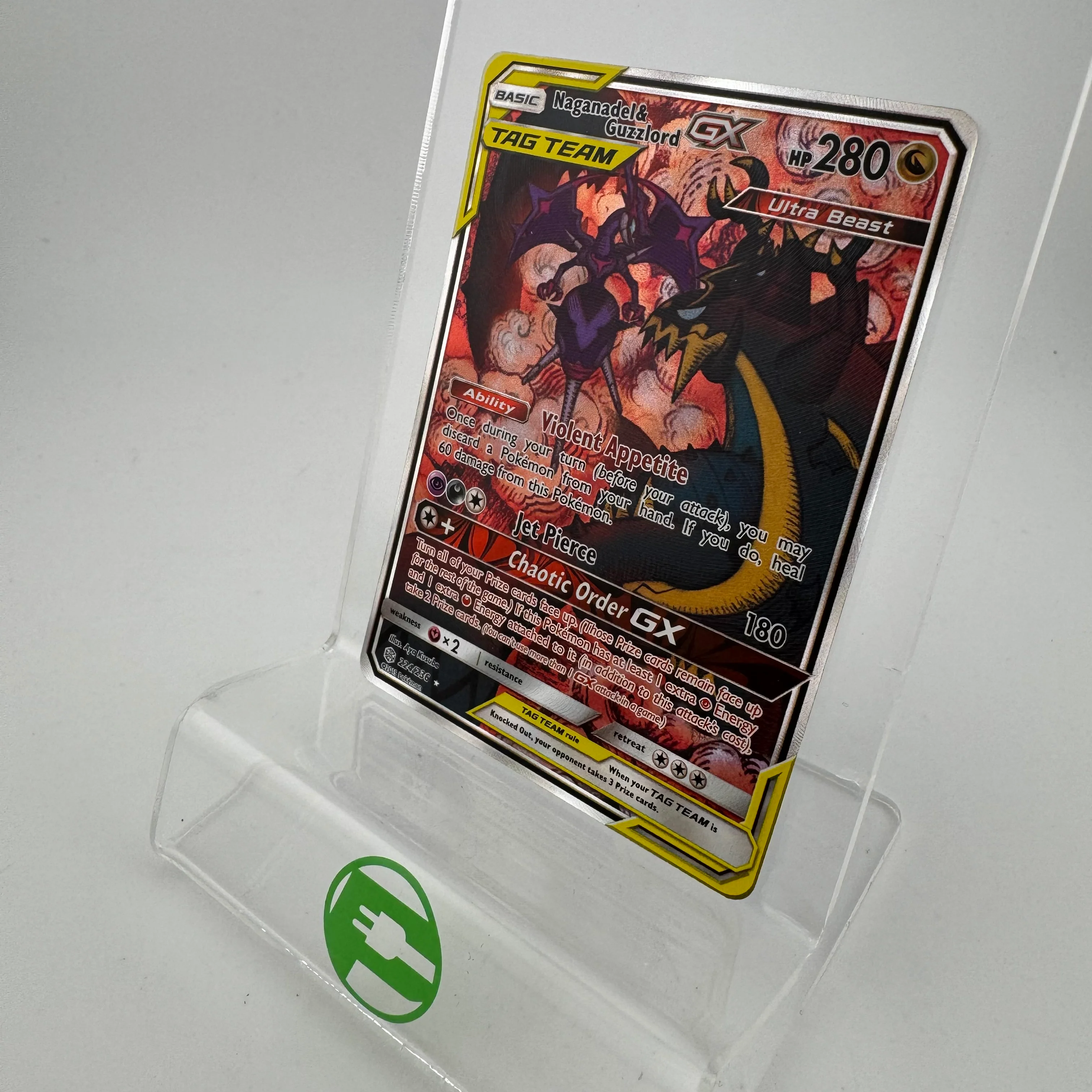 Pokémon TCG Cosmic Eclipse Naganadel & Guzzlord GX #224 Holo English NM - Image 3