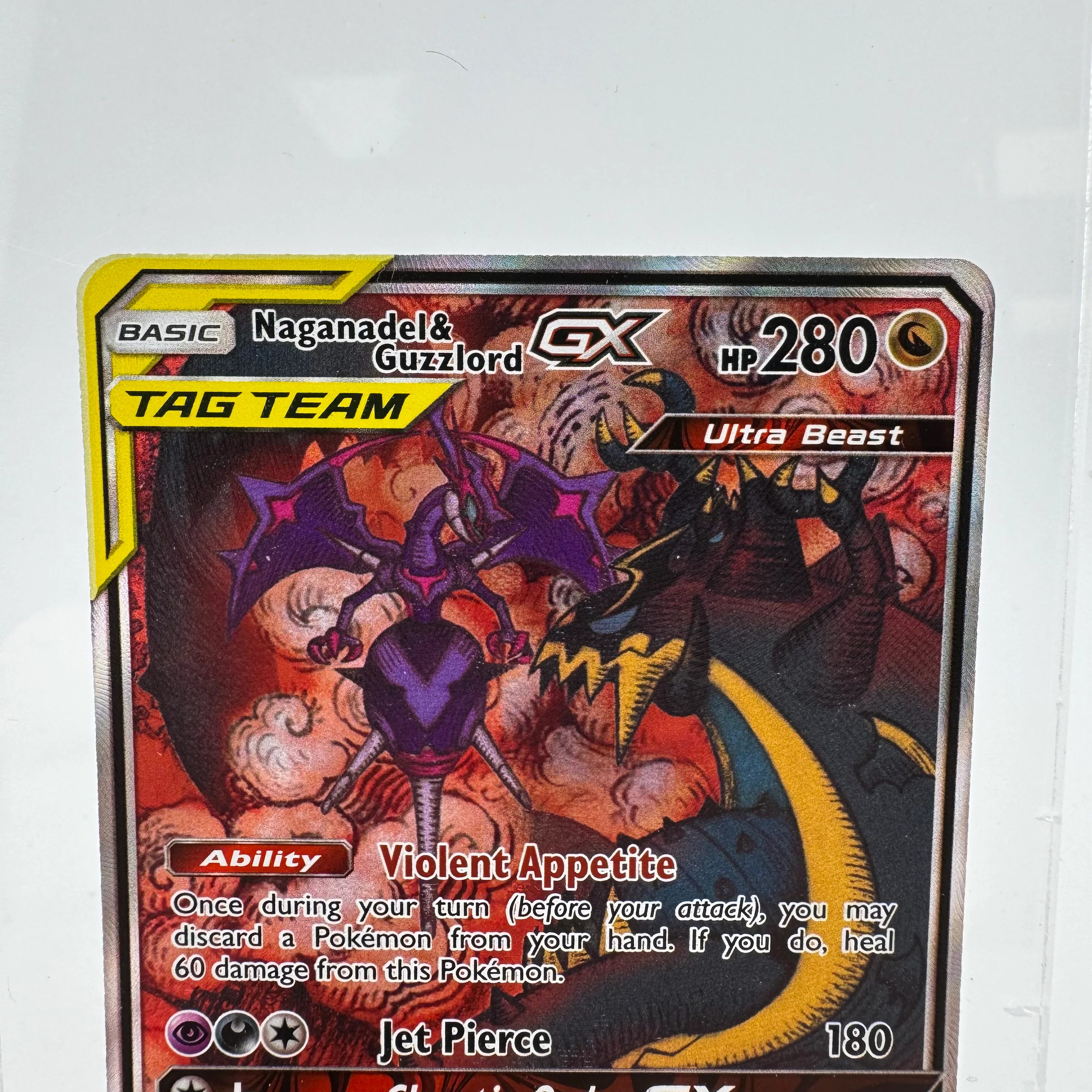 Pokémon TCG Cosmic Eclipse Naganadel & Guzzlord GX #224 Holo English NM - Image 4