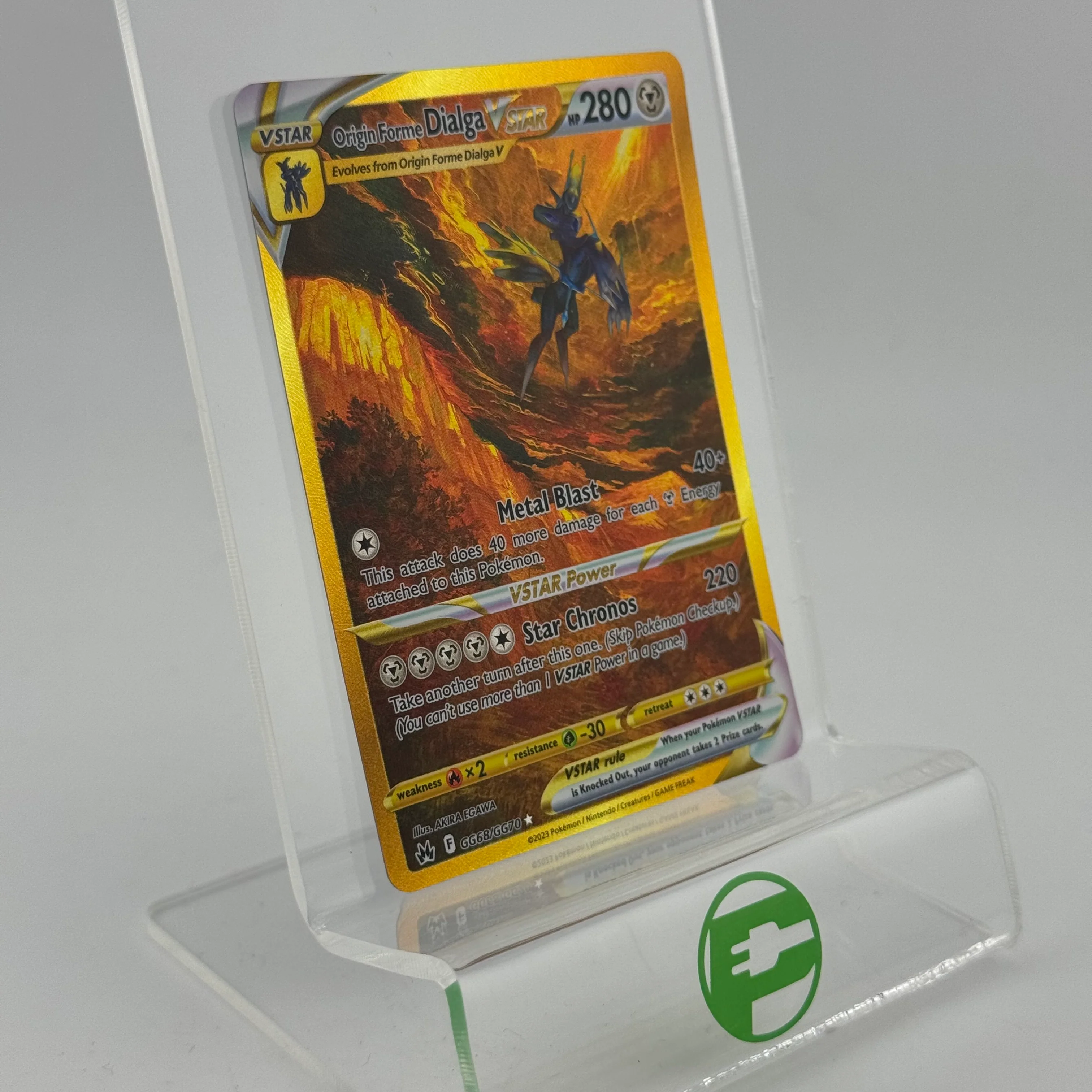 Pokémon TCG Crown Zenith Origin Forme Dialga VSTAR #GG68 Holo English NM - Image 2