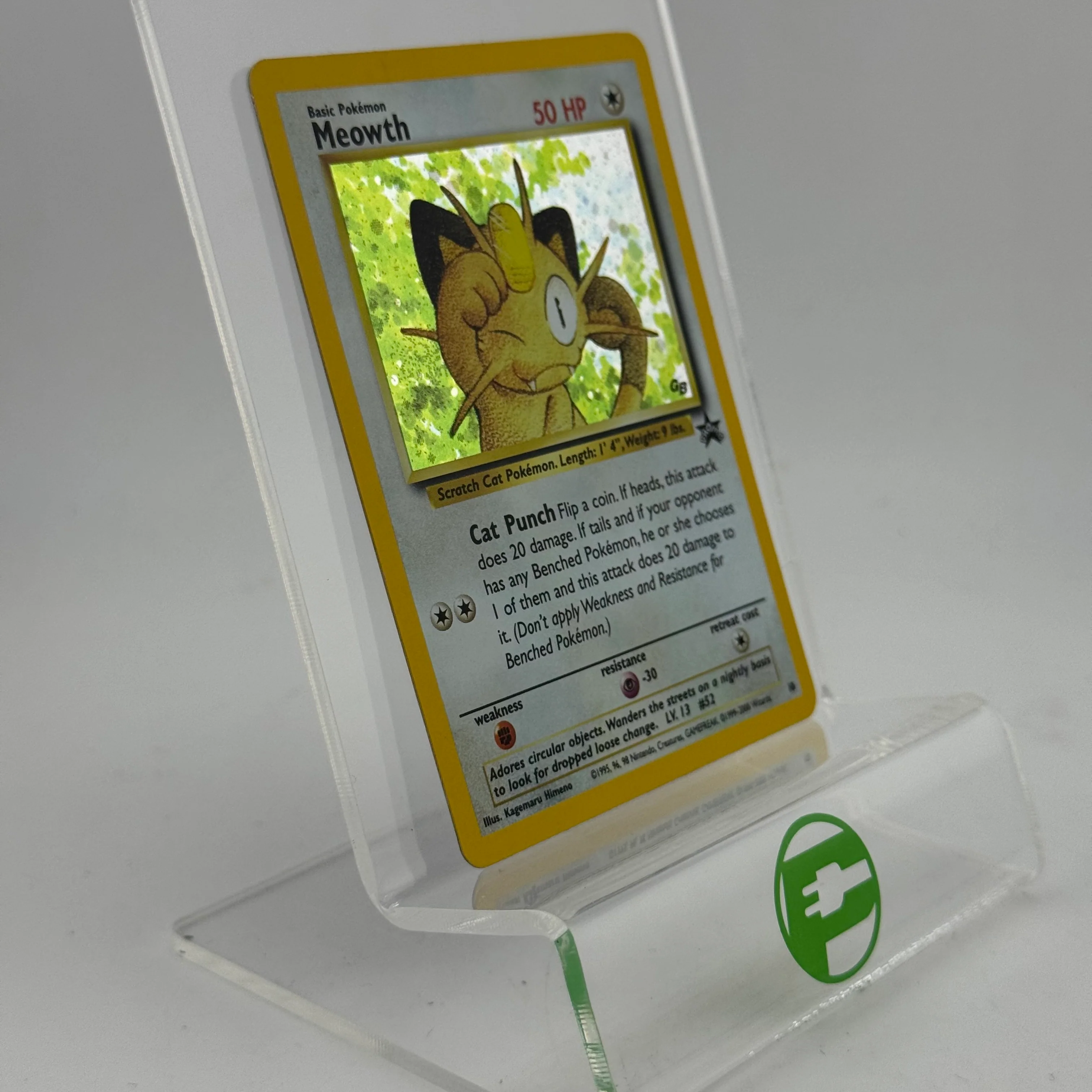 Pokémon TCG Fossil Meowth #10 Holo English MP - Image 2