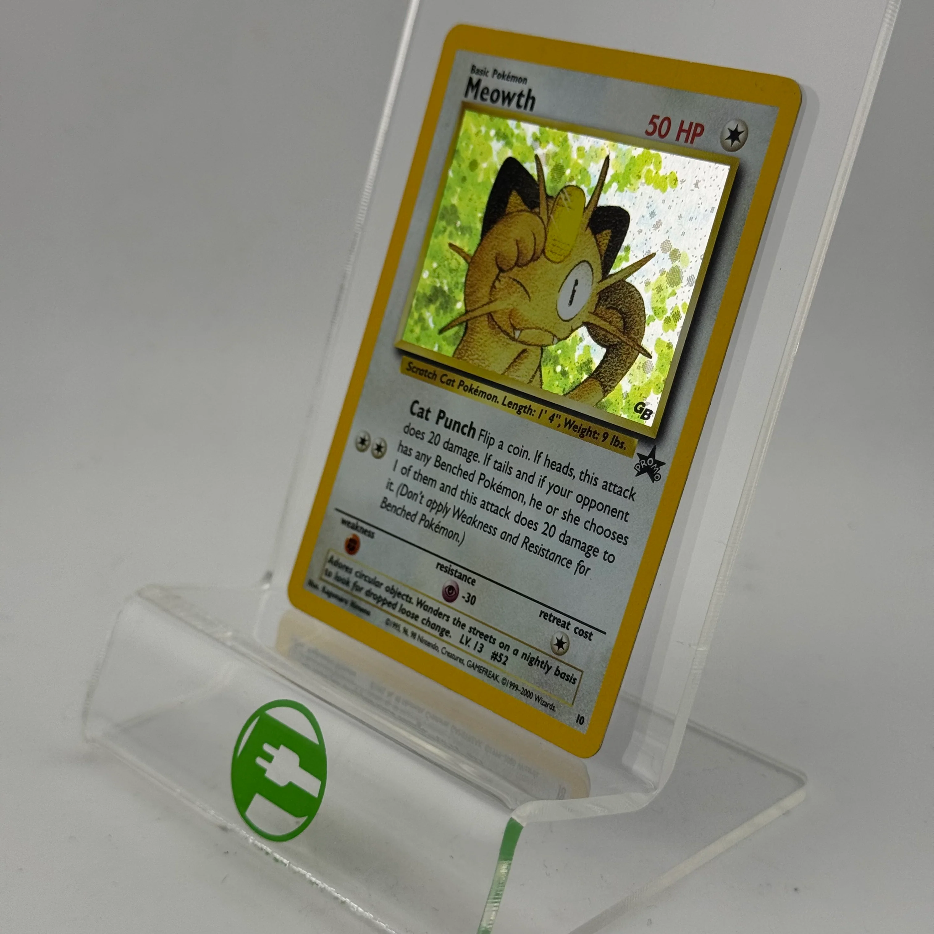 Pokémon TCG Fossil Meowth #10 Holo English MP - Image 3