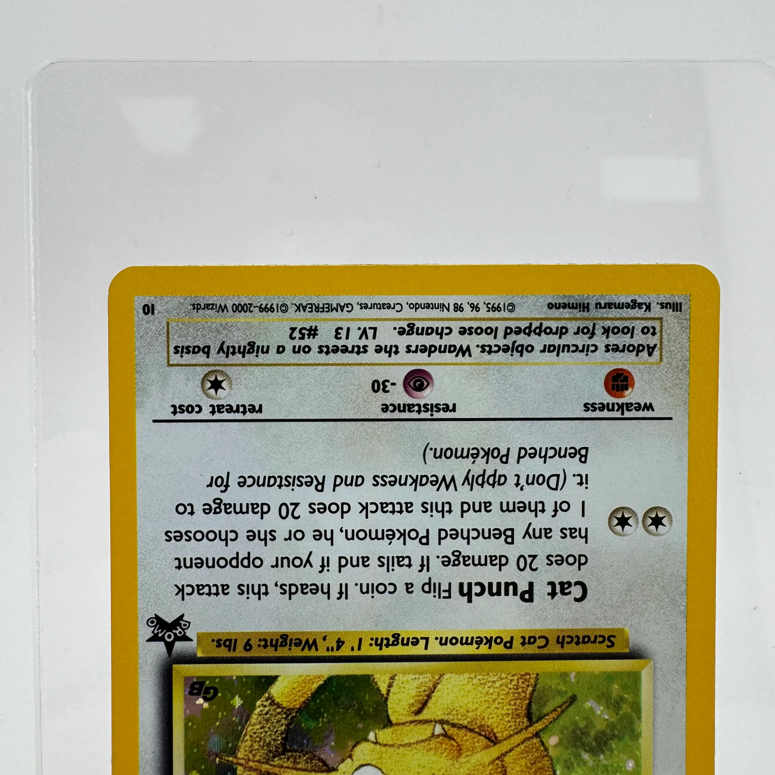 Pokémon TCG Fossil Meowth #10 Holo English MP - Image 5