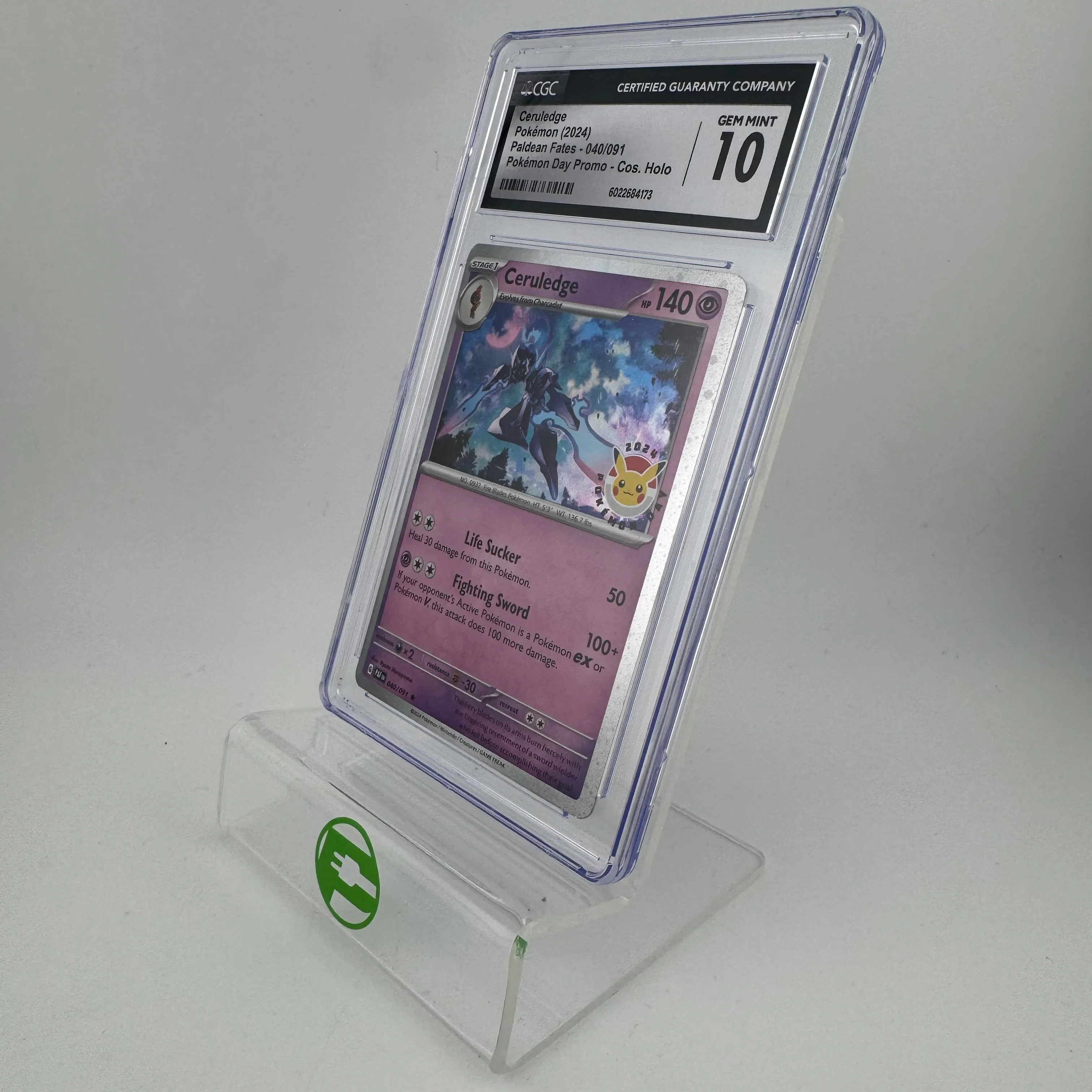 Pokémon TCG Paldean Fates Ceruledge [Pokemon Day] #40 Holo English CGC 10 GEM - Image 3