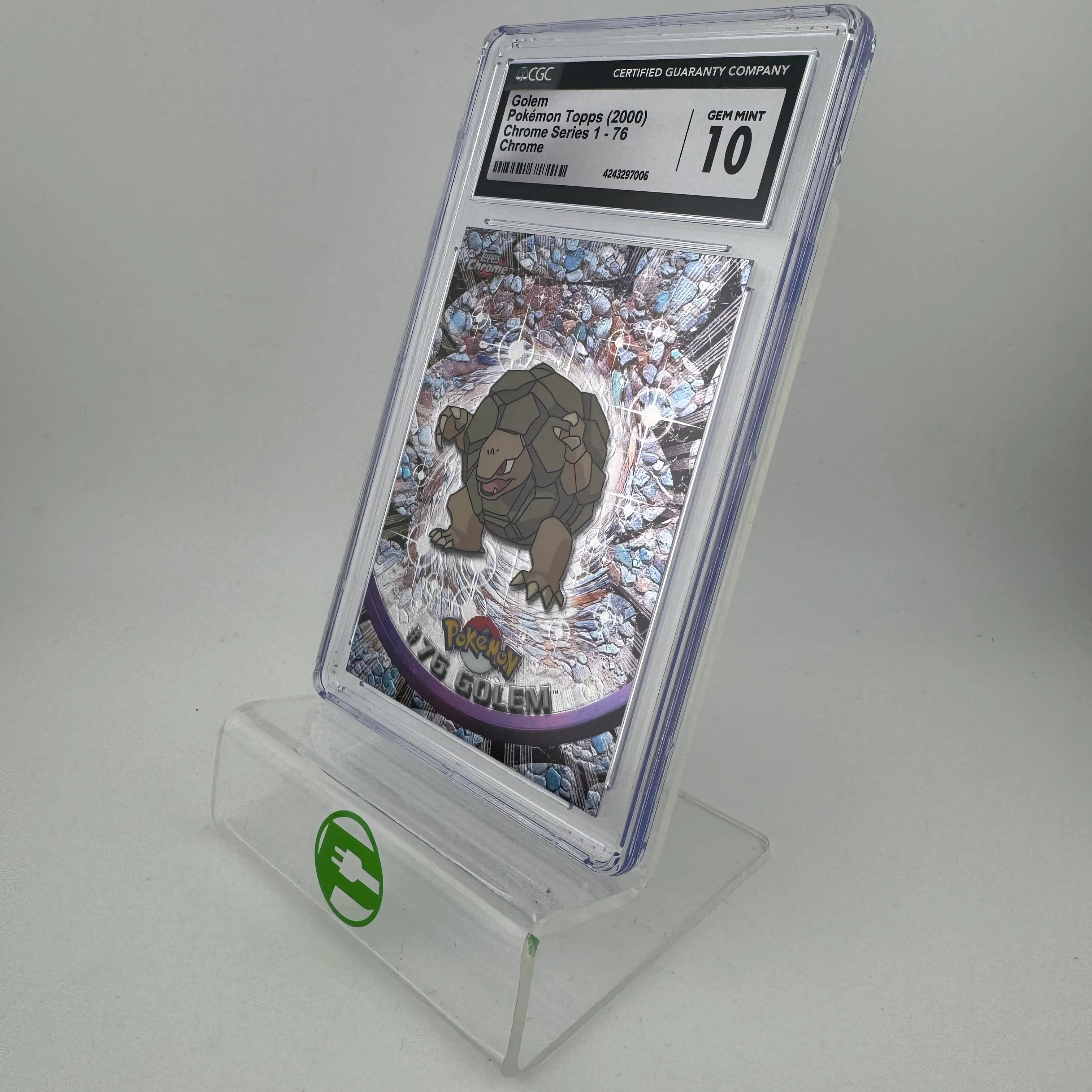 Pokémon TCG Topps Series 1 Golem #76 Foil English CGC 10 GEM MINT - Image 3