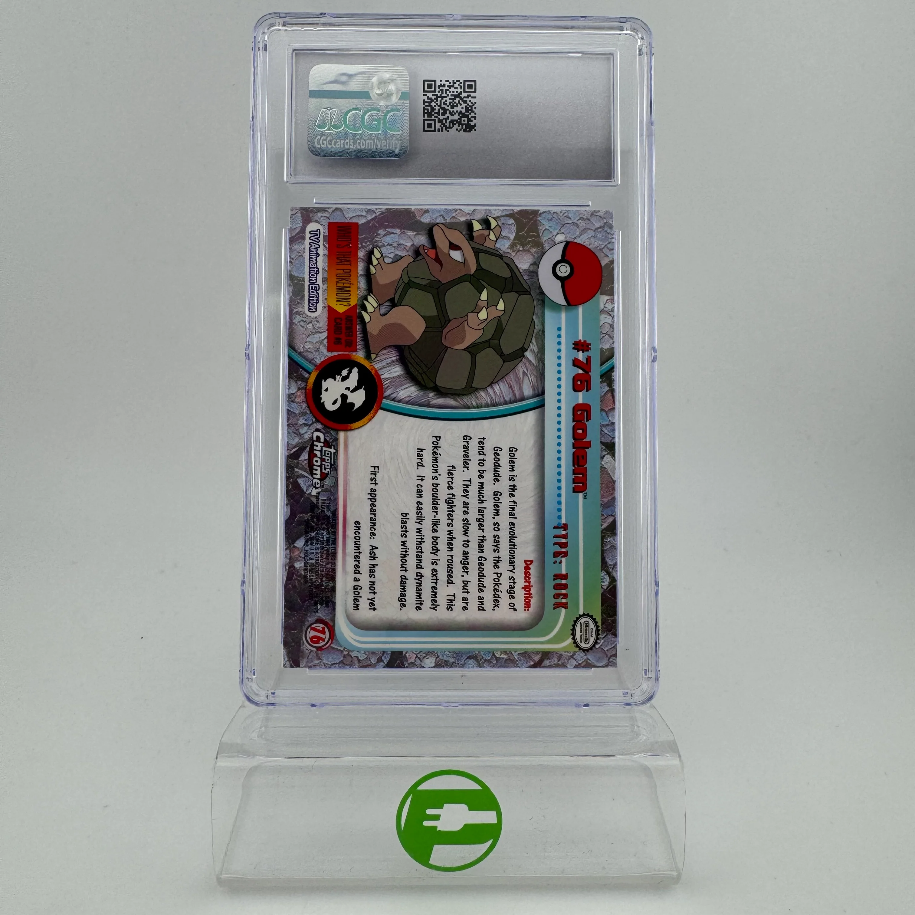 Pokémon TCG Topps Series 1 Golem #76 Foil English CGC 10 GEM MINT - Image 4