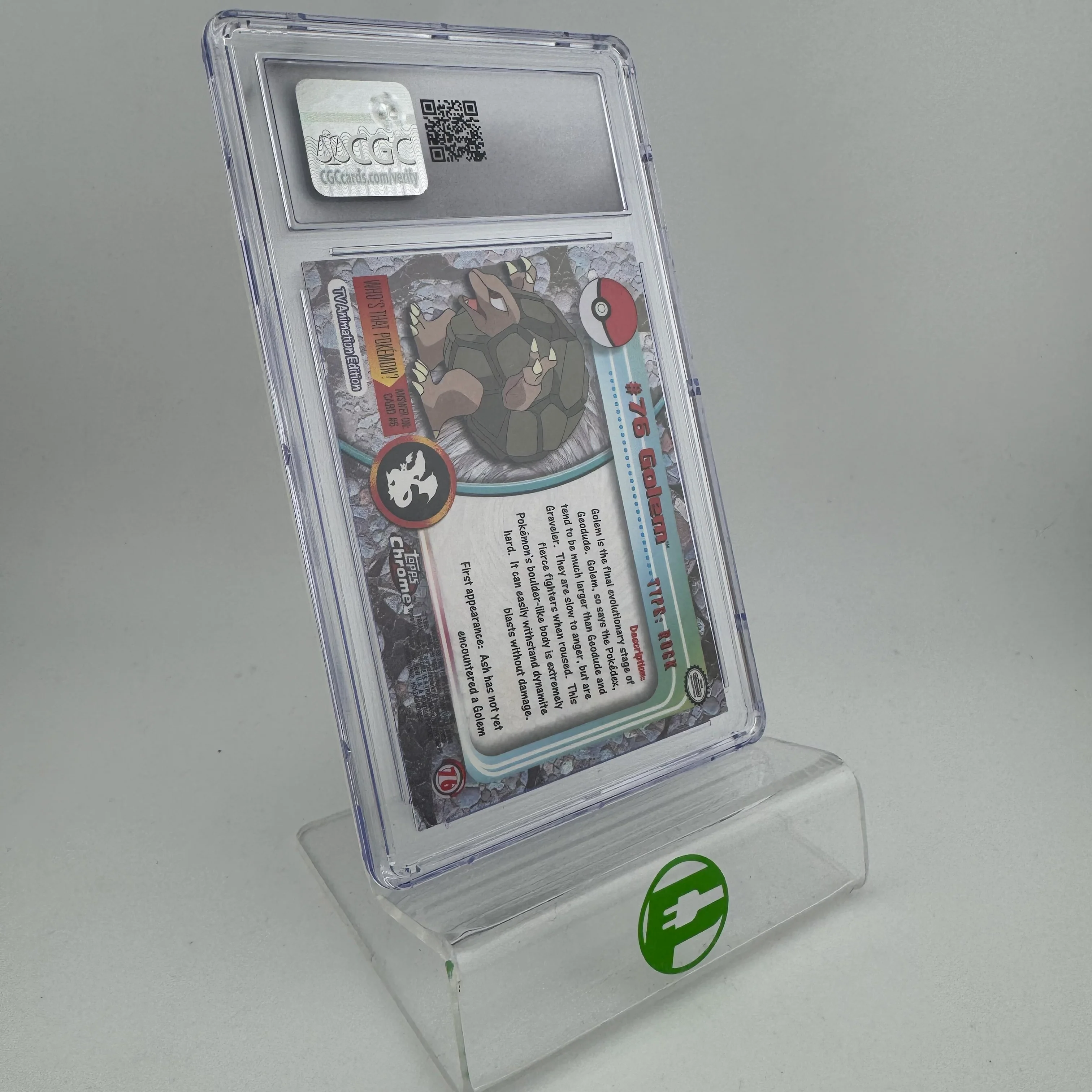 Pokémon TCG Topps Series 1 Golem #76 Foil English CGC 10 GEM MINT - Image 5