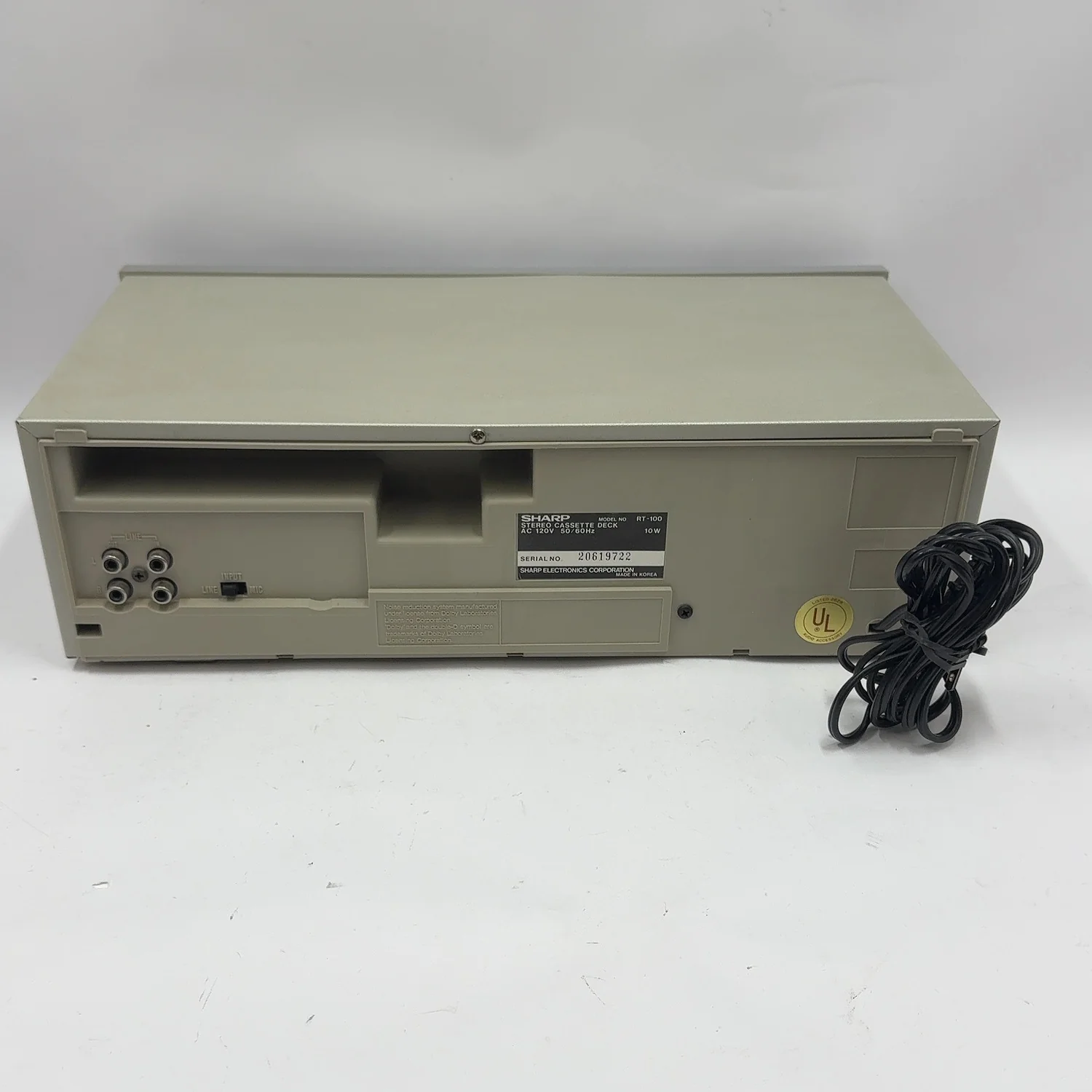 Sharp RT-100 METAL Stereo Cassette Deck Tape Player Recorder - Image 4