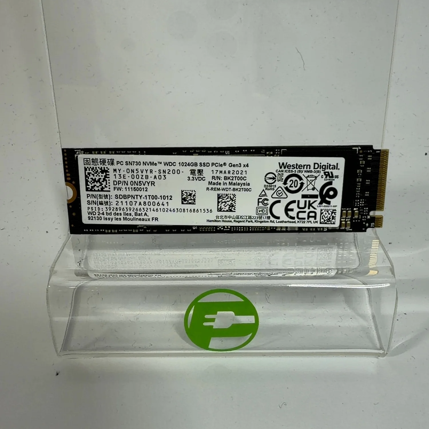 Western Digital 2280mm SN730 1TB M.2 NVMe Gen 3.0 x 4 SSD SDBPNTY-1T00-1012